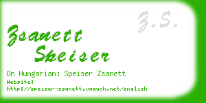 zsanett speiser business card